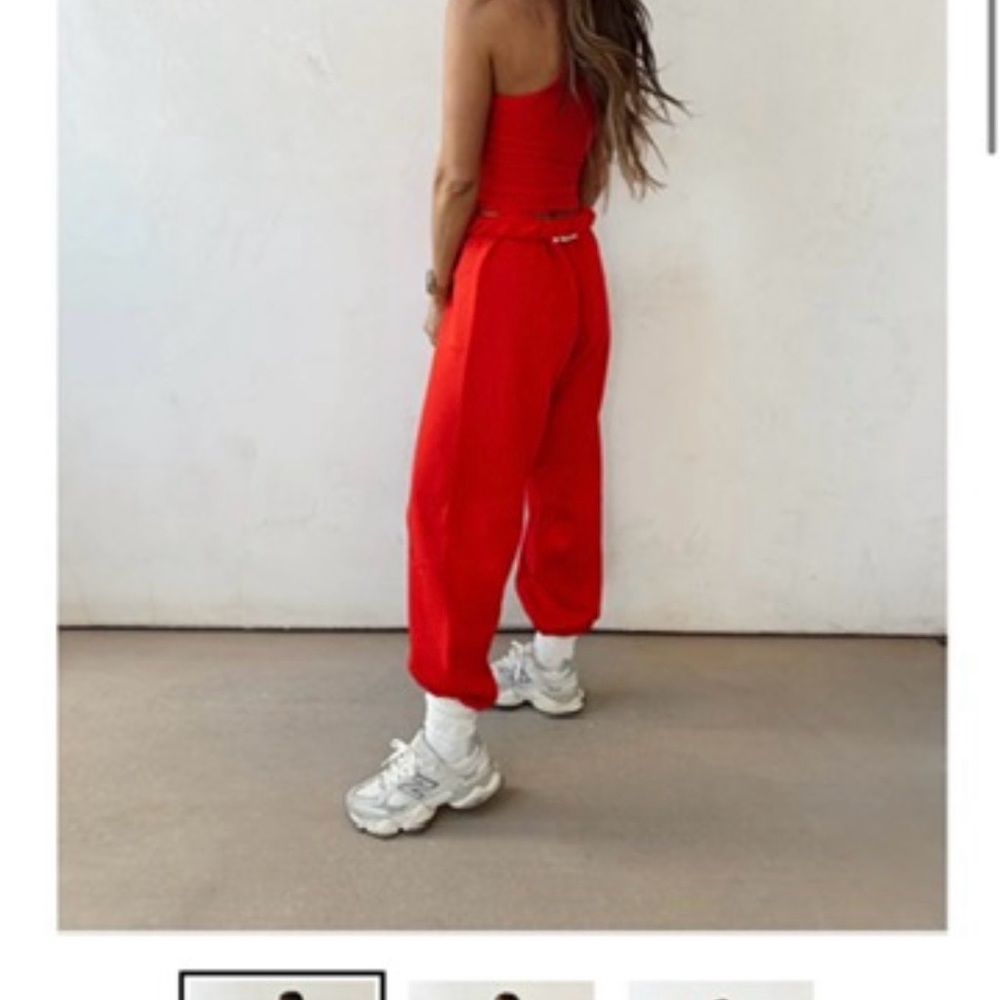 RED oversized joggers LARGE